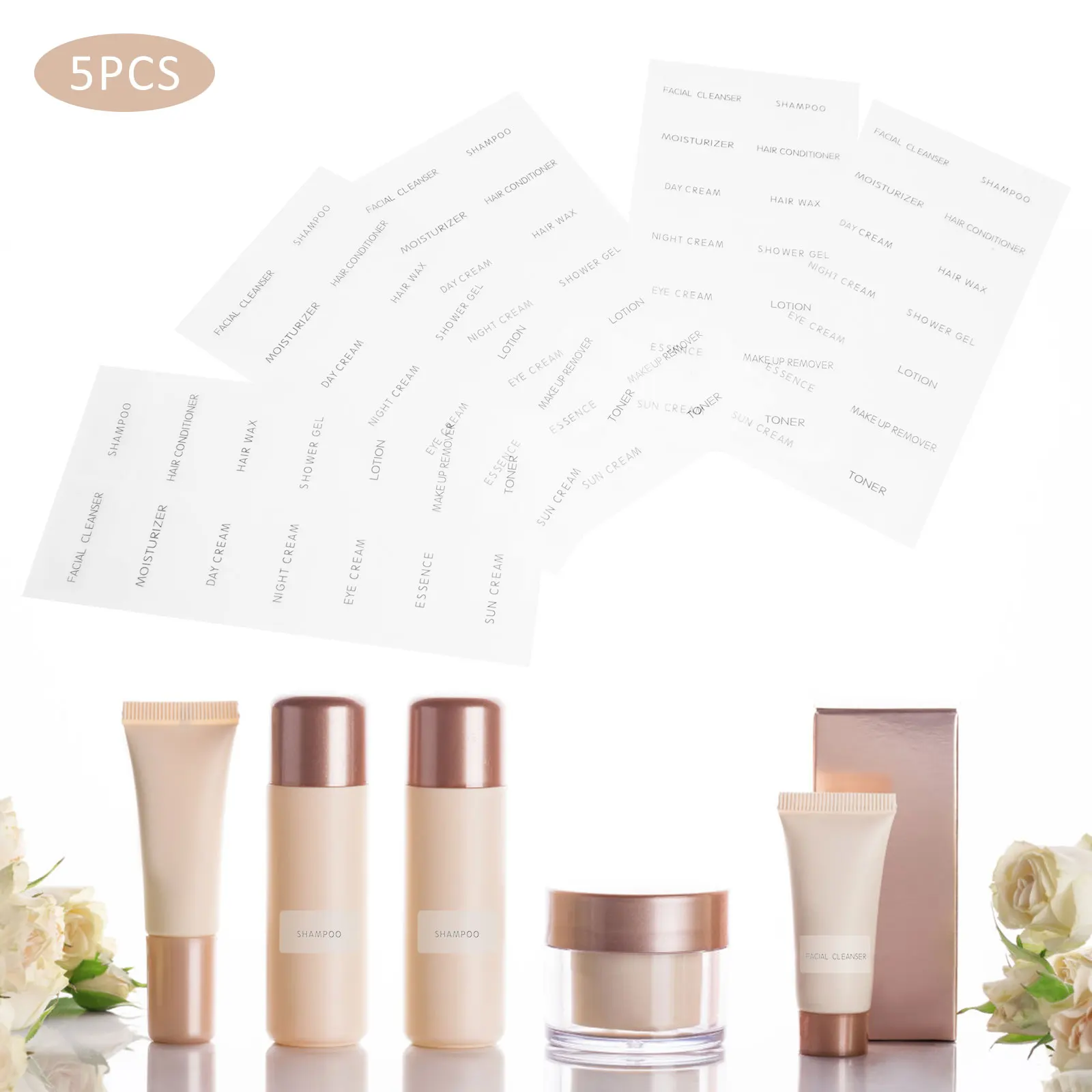 

Bathroom Dispenser Sticker Set Bottle Label Shampoo Body Wash Labels Soap Bottle Cosmetic Bottle Detachable Waterproof Label