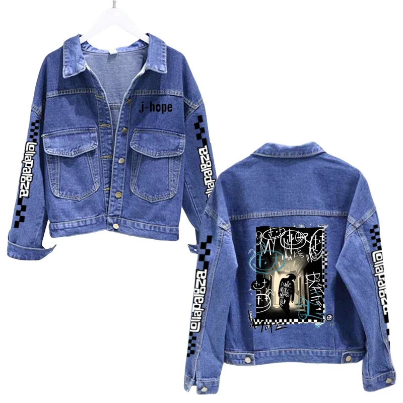 

2022 Women Denim Jacket Jack in the Box coatlolapaloosa J-hope Hopi Loose Jean Jackets Casual Loose Tops Lady Outerwear