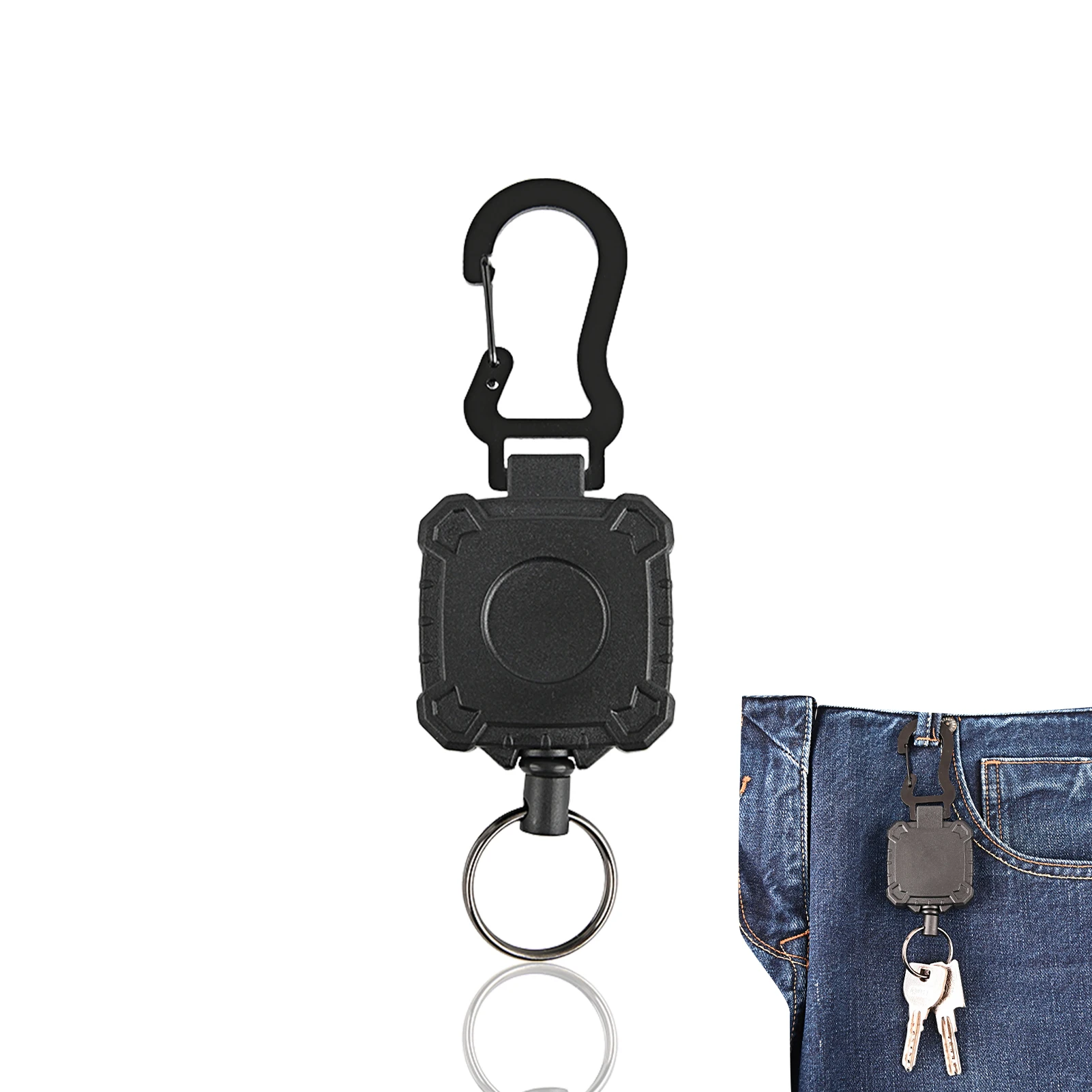 

Retractable Keychain Heavy Duty Key Retractor Metal Keyring Holder Easily Clips Onto A Belt Pocket Purse Strap Backpack Handbag