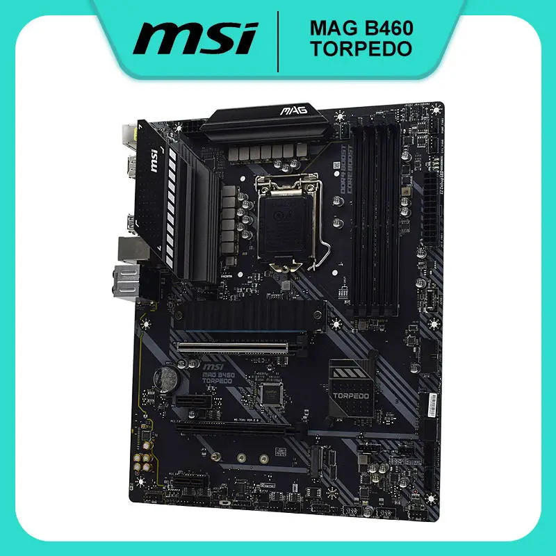 

Материнская плата MSI MAG B460 TORPEDO 1200, материнская плата DDR4 Core i5 10600K 10400 процессоров Intel B460 128 ГБ PCI-E X16 HDMI M.2 SATA3 ATX