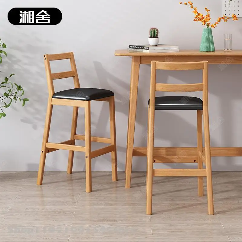 Скандинавский барный стол и стул из массива дерева домашняя спинка современный