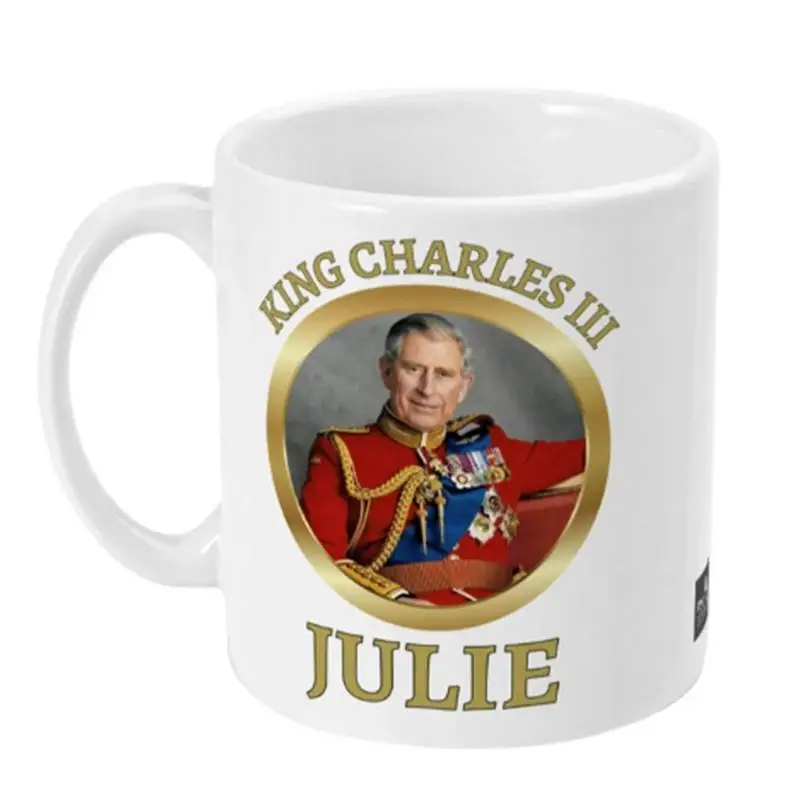 

King Charles III Mug King Charles III Coffee Mug His Majesty King Charles Cups 350ML Modern Ceramic Coffee Mug Double Sided