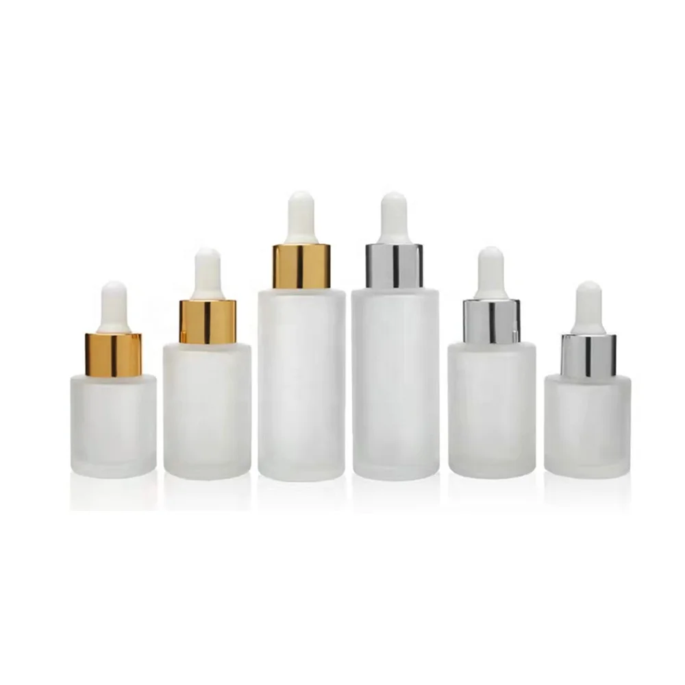 30ML 50ML 60ML 80ML 120ML Cylinder Frosted Glass Dropper Bottles with Pipette Liquid Serum Cosmetic Packaging Perfumes For Women