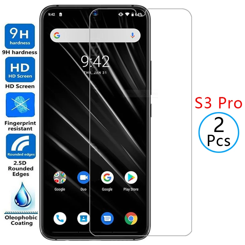 

2pcs protective tempered glass for umidigi s3 pro screen protector on umi digi s 3 3s s3pro 3spro 6.3 safety film accessories 9h