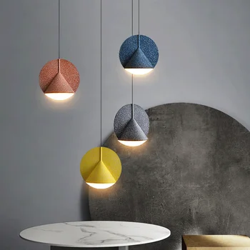 Italian Designer Stamp Restaurant Indoor Pendant Lights Dining Table Chandelier Furniture Resin Colorful Bedside Ceiling Lamps