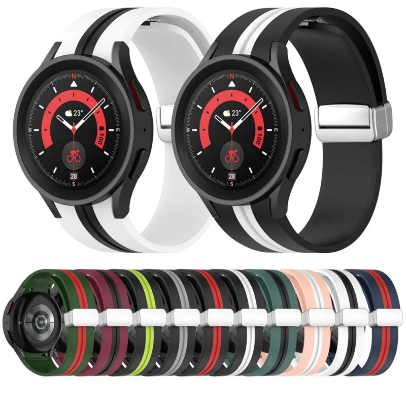 

Ремешок силиконовый на магнитной застежке для наручных часов Samsung Watch 4/5 40 44 мм 5 Pro 45 мм, браслет для Galaxy Watch 4 Classic 42 46
