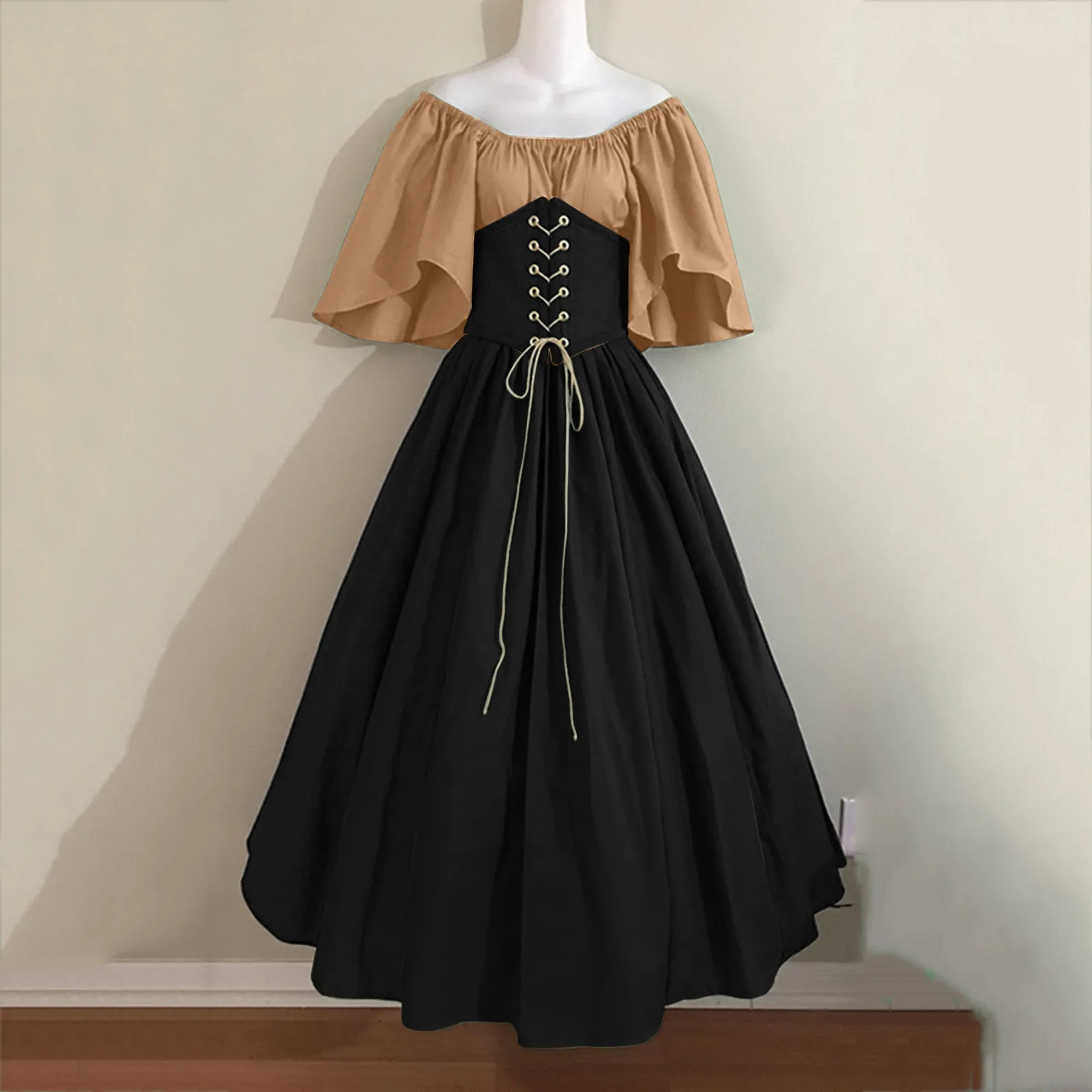 

Medieval Dress 4xl Medieval Costume For Womens Trumpet Sleeve Irish Shirt Dress With Corset Traditional Dress