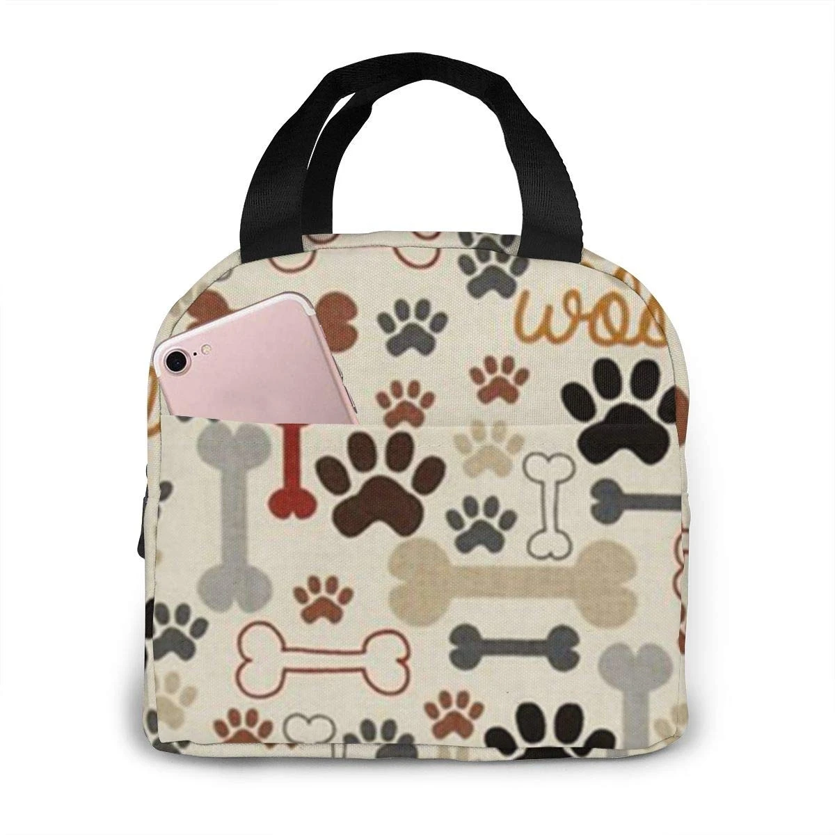 

Dog Bones Paw Prints Lunch Bag for Women Stylish Lunch Tote Bag Insulated Lunch Bag Lunch Box Insulated Lunch Container