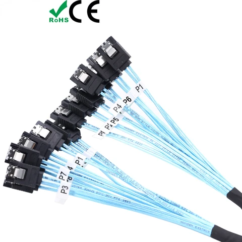 Sata SAS кабель 1 м/0,5 м 6/8 портов