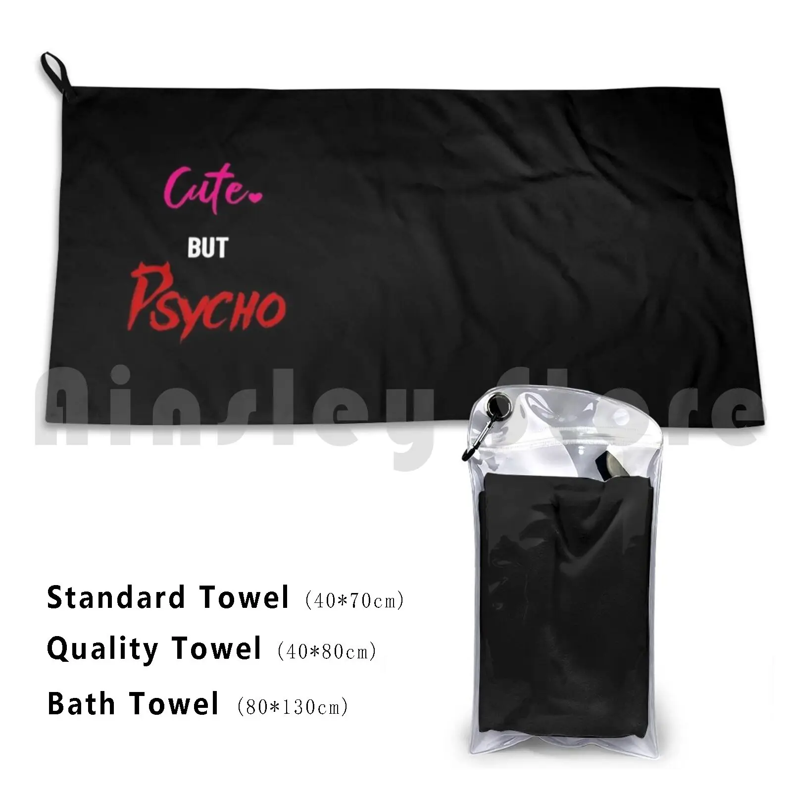 

Cute But Psycho Bath Towel Beach Cushion Cute Psycho Sweet Crazy Womens Girls Typography Lovely Blonde Quinn