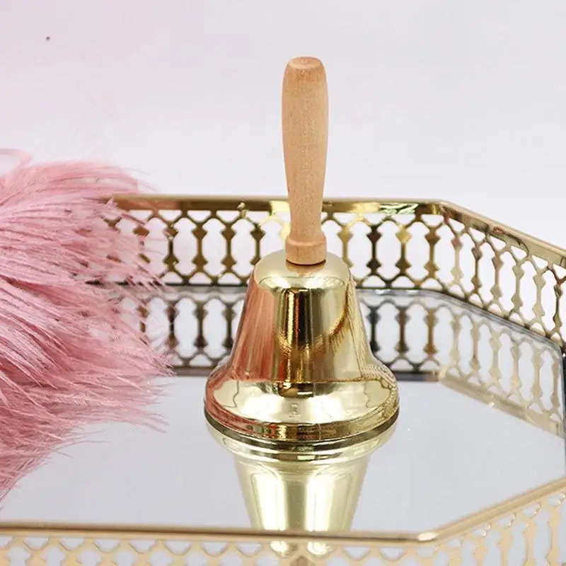 Рождественский Колокольчик С Деревянной Ручкой Праздничный Декоративный Для