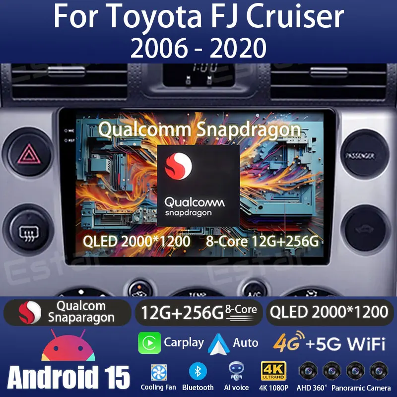 Автомобильное радио Android 15 для Toyota FJ Cruiser J15 2006-2020 ...