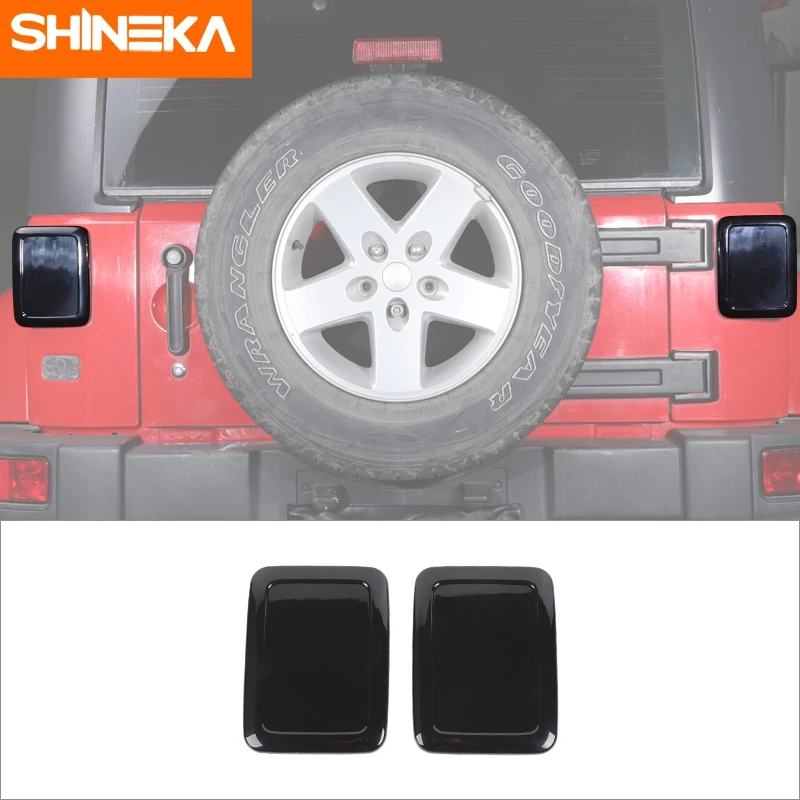

SHINEKA Car Rear Tail Light Lamp Decoration Cover Stickers For Jeep Wrangler JK 2007-2017 Exterior Taillight Cover Accessories