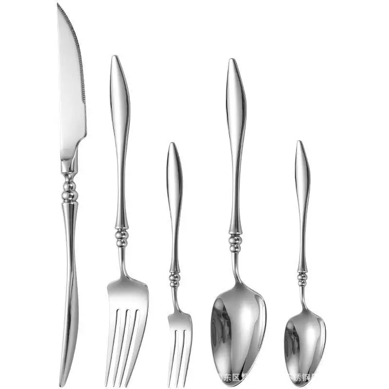 

5 шт. набор столовых приборов YIJIANDNEW из нержавеющей стали 304 серебристого цвета