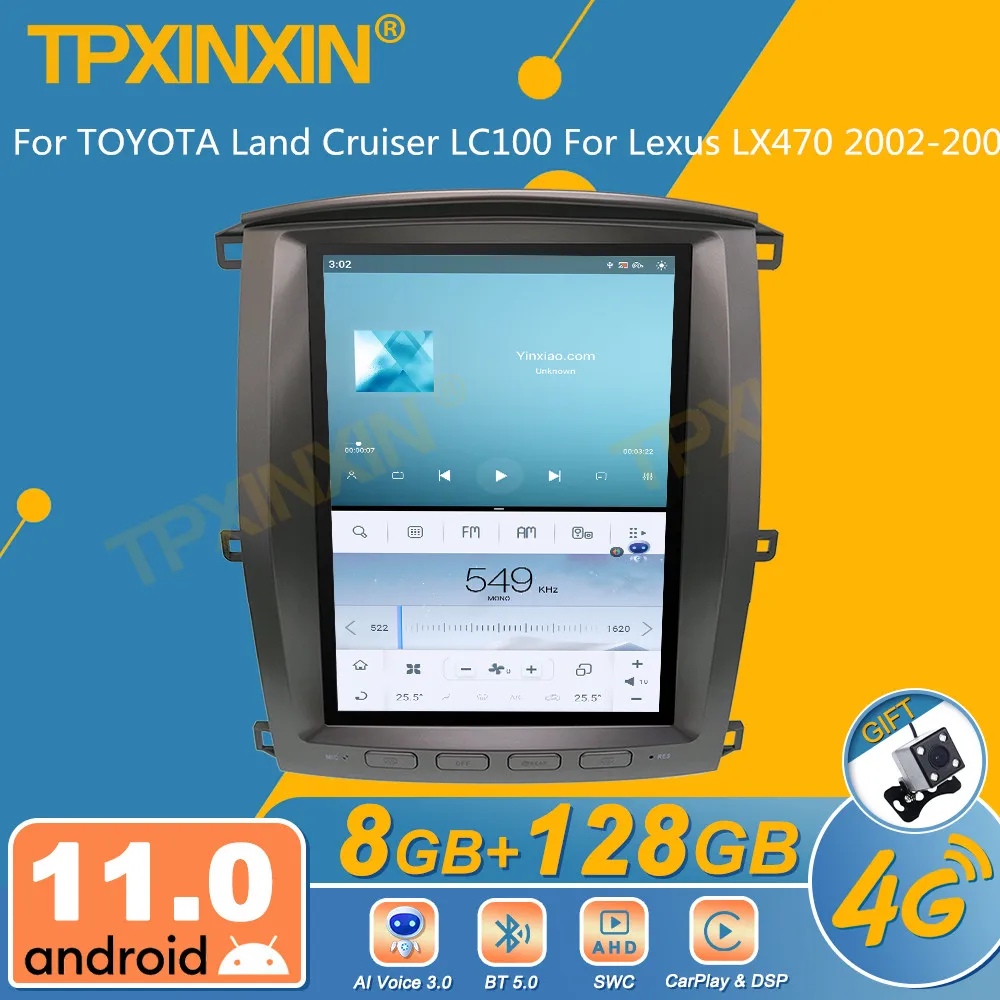 

Автомагнитола для TOYOTA Land Cruiser LC100, для Lexus LX470 2002-2007, Android, экран Tesla, 2Din стереоприемник, Авторадио, мультимедиа