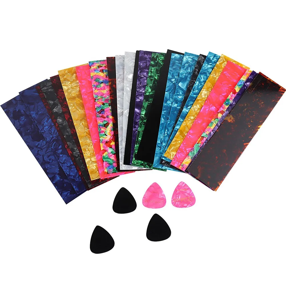 

Value Package 25Pcs Guitar Pick Punch Customize DIY Celluloid Sheet Film Strips Three Weight Paddles 25 DIY Perforated Plates