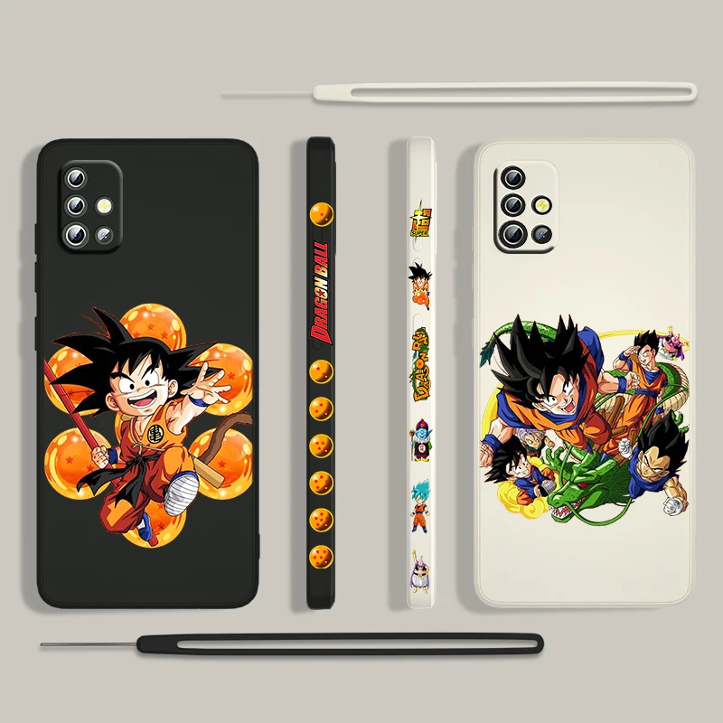 

Cute Anime Dragon Ball bulma For Samsung Galaxy A73 A53 A33 A52 A32 A22 A71 A51 A21S A03S A50 4G 5G Liquid Left Rope Phone Case