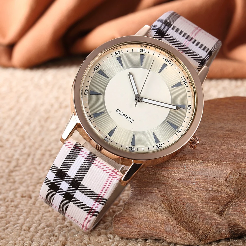 

New Brand Luxury Fashion Quartz Ladies Watch Plaid Clock Rose Gold Dial Dress Casual Wristwatch relogio feminino Women Watches