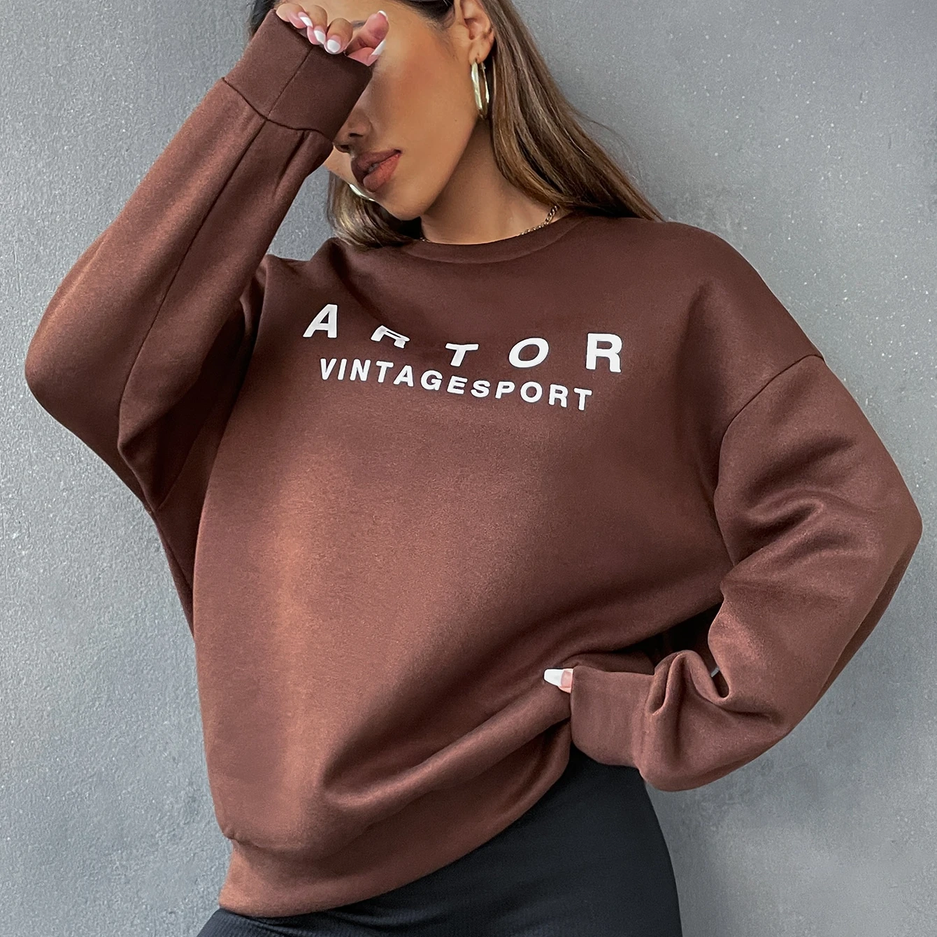 

High Quality Custom Logo women's hoodies & sweatshirts crew neck sweatshirt oversized