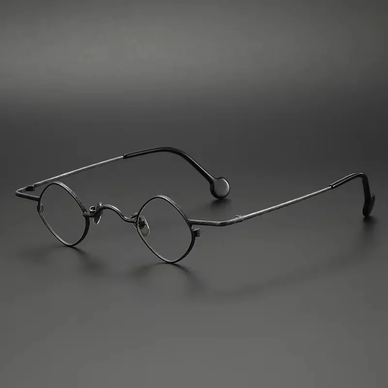 

Cubojue Vintage Eyeglasses Frames Male Women Small Rhombus Glasses Men Nerd Narrow Spectacles for High Sphere Receipt Reading
