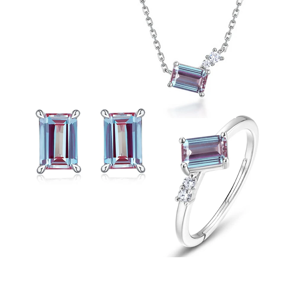 ALLNOEL комплект ювелирных изделий из серебра 925 пробы для женщин меняющий цвет