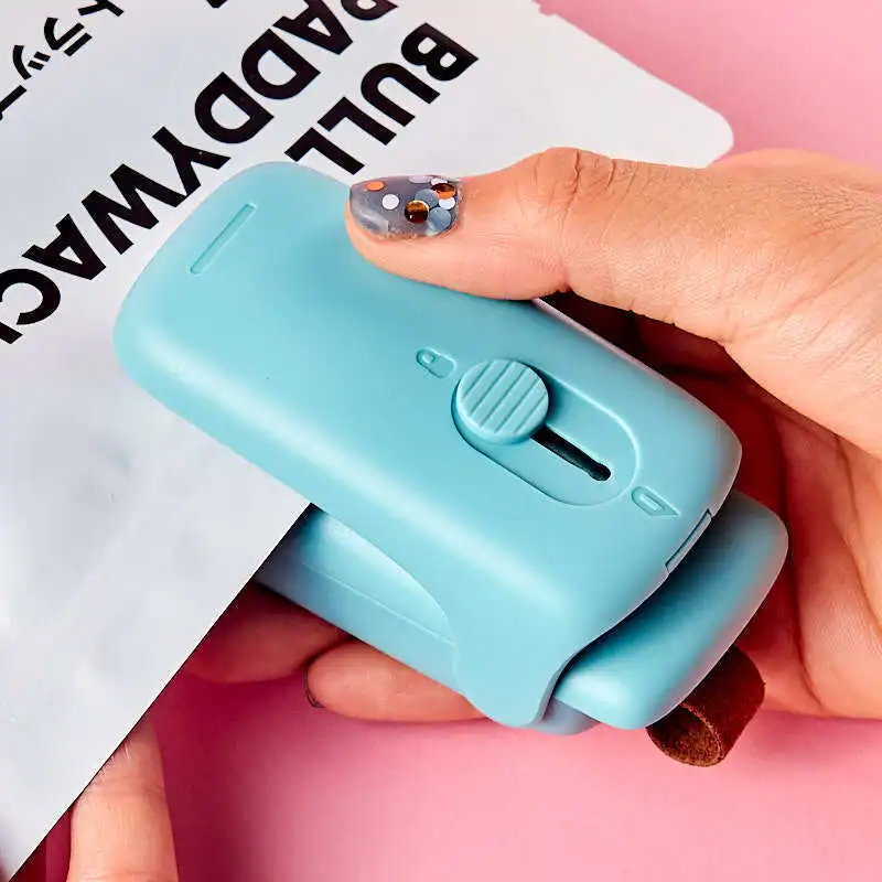 

Mini Slide Heat Sealer Portable Capper Food Saver 2 in 1 Household Handheld Sealing Packing Machine for Various Plastic Bags