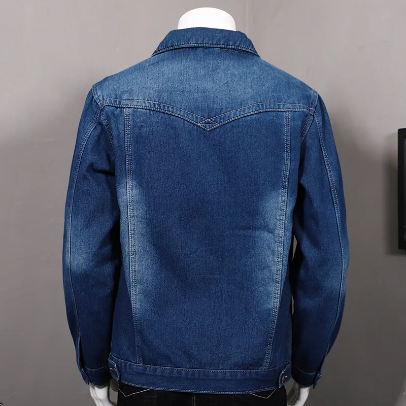 Мужская джинсовая куртка винтажная простая повседневная из 2021 плюша утепленная