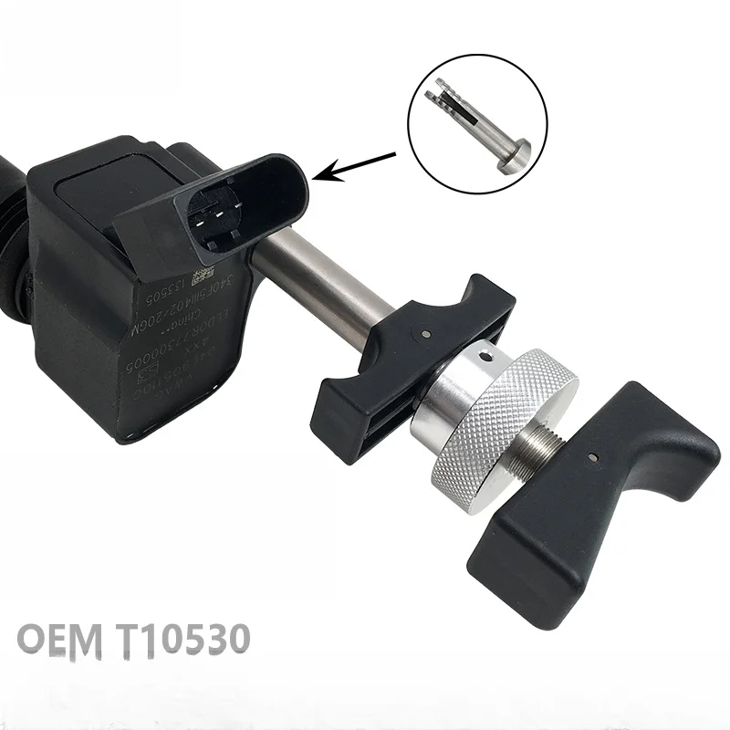 Фото Съемник катушек зажигания T10530 из углеродистой стали для Skoda Superb 2013+ и Octavia 2013+, инструмент для снятия свечей зажигания, ручной инструмент для ремонта двигателя №2