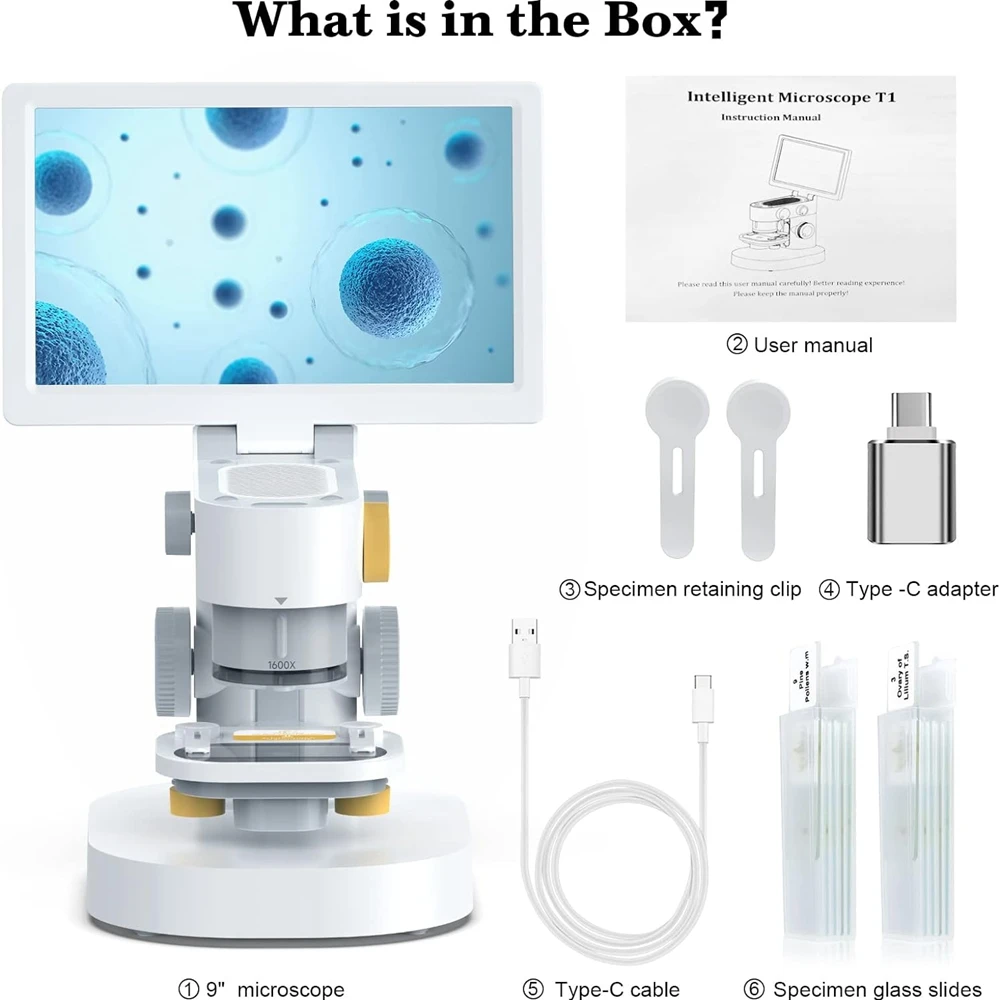 Детский цифровой микроскоп easyover 500X-1500X