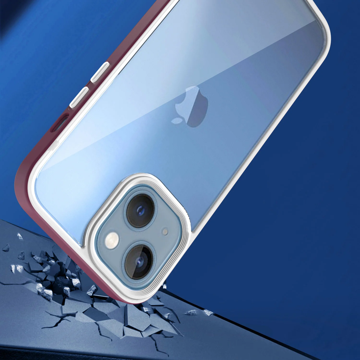 

Iphone 13 Pro Max Contrast Color Transparent Acrylic Phone Case For Iphone 11 Anti-Fall 2-In-1 Hard Case Cover