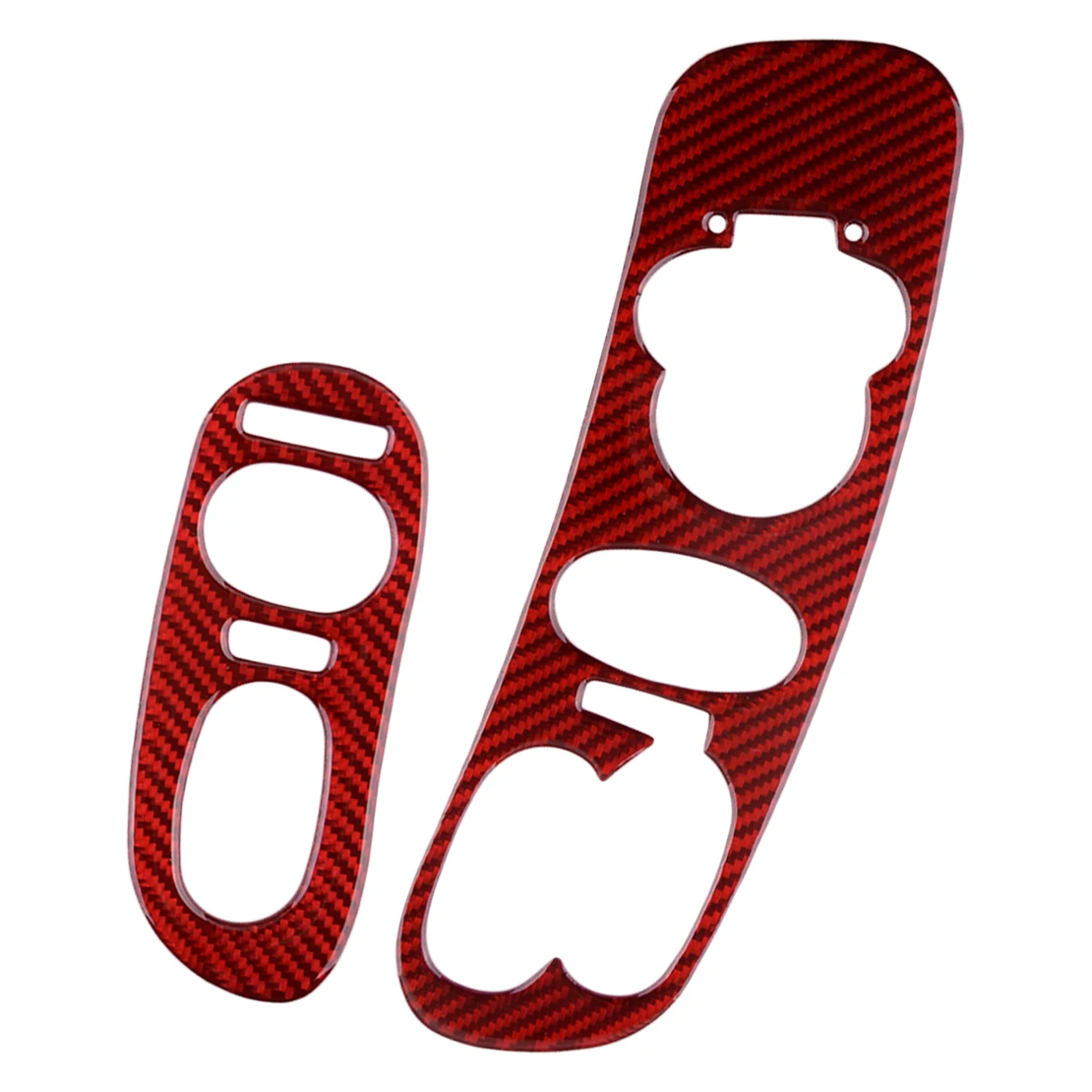 

2pcs Carbon Fiber Red Car Interior Door Window Lift Switch Control Panel Cover Trim Fit for Chevrolet Corvette C5 1998-2004 LHD