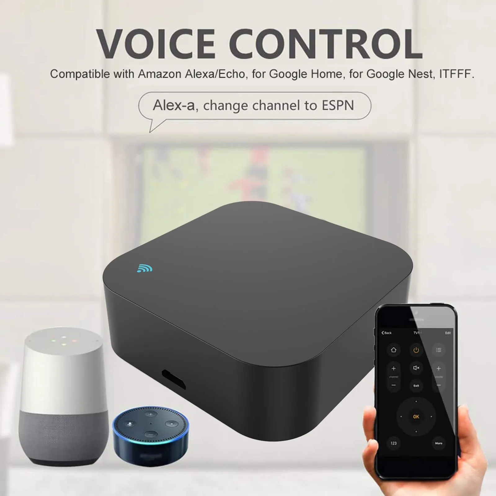 

2022 Smart WIFI IR Remote Control Universal Infrared Tuya Smart Home Remote Controller for TV DVD AUD AC Works with Alexa