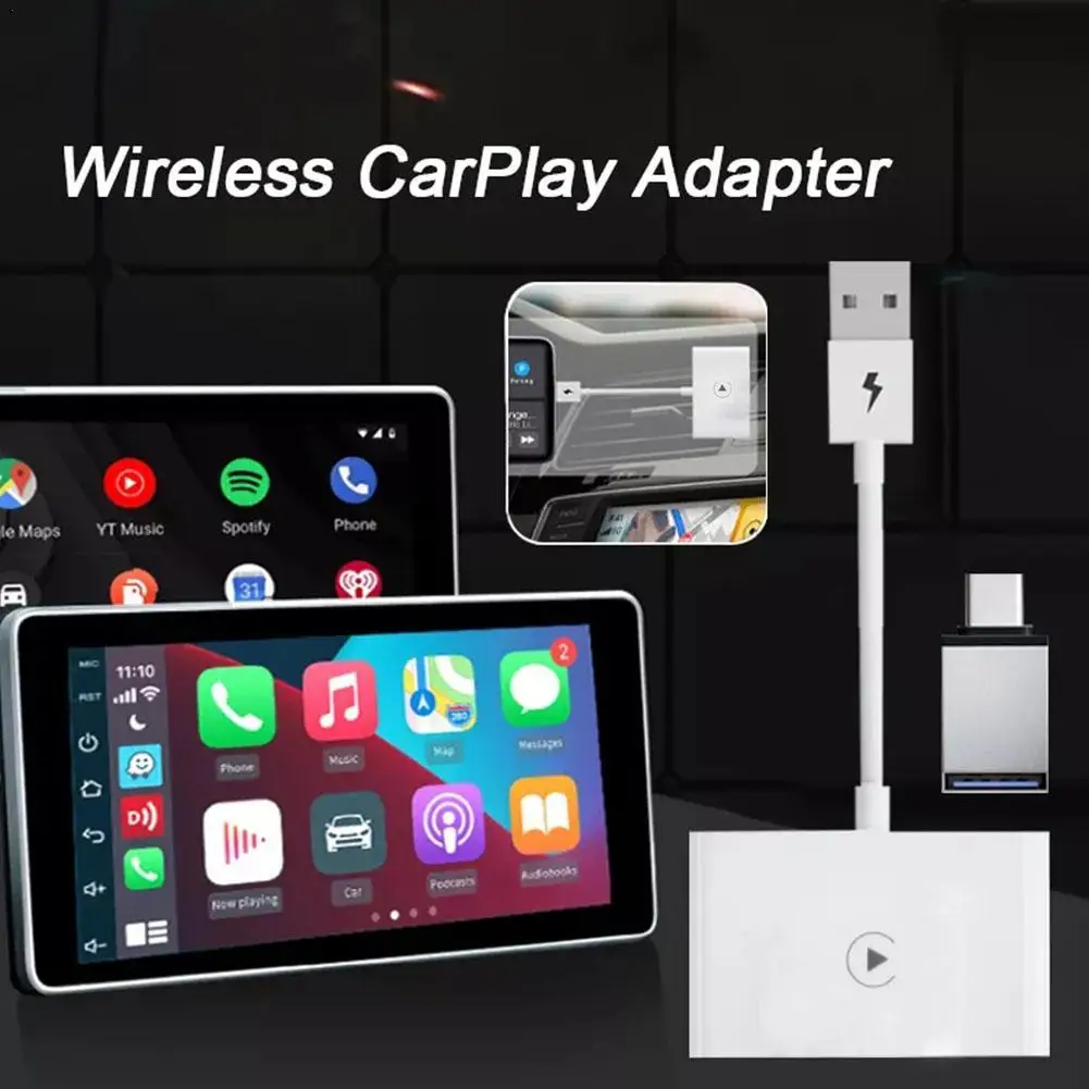 

Wireless Adapter Box for lPhone Wireless Auto Car Adapter,Apple Dongle,Plug Play WiFi Online Update 5V 1-2.1A