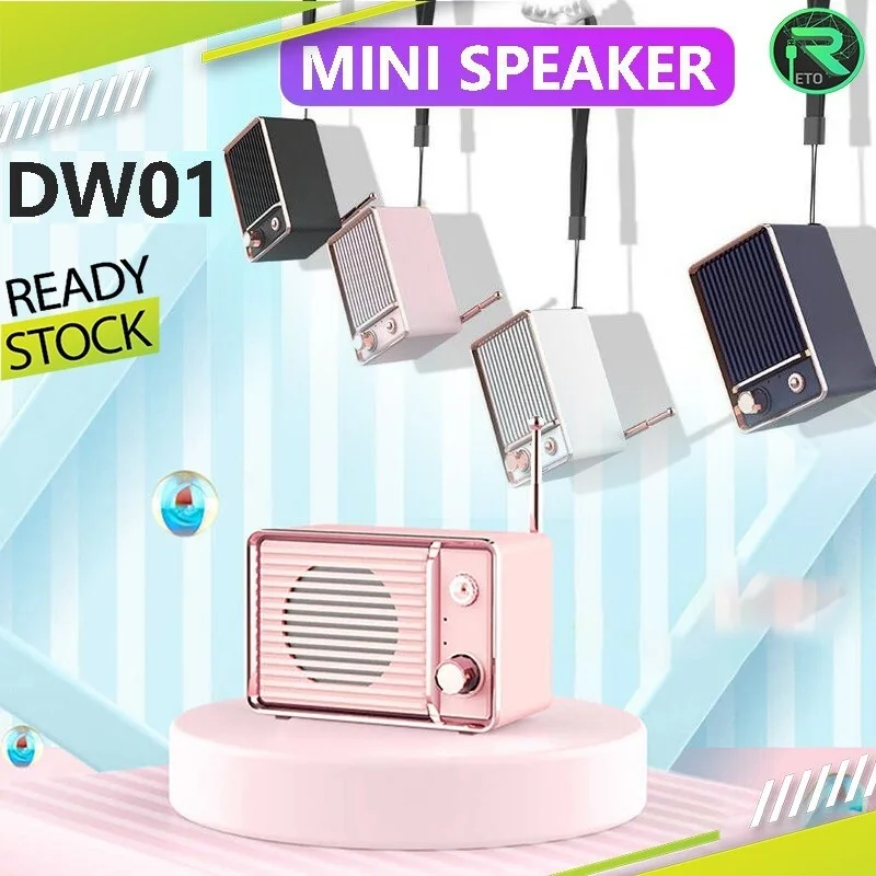 

DW01 Retro Mini Speaker Bluetooth 3D Stereo Surround Sound Effect Portable Rechargeable Small Retro Radio Speakers Music
