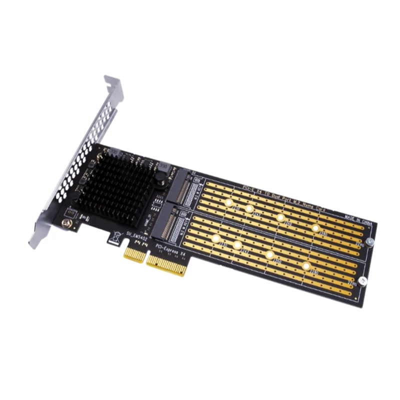 

Плата адаптера PCI-E-NVME, M.2 M-KEY NVME Protocol Dual Bay, плата адаптера, поддерживает разъем для карт PCI-E X8 / X4 / X16