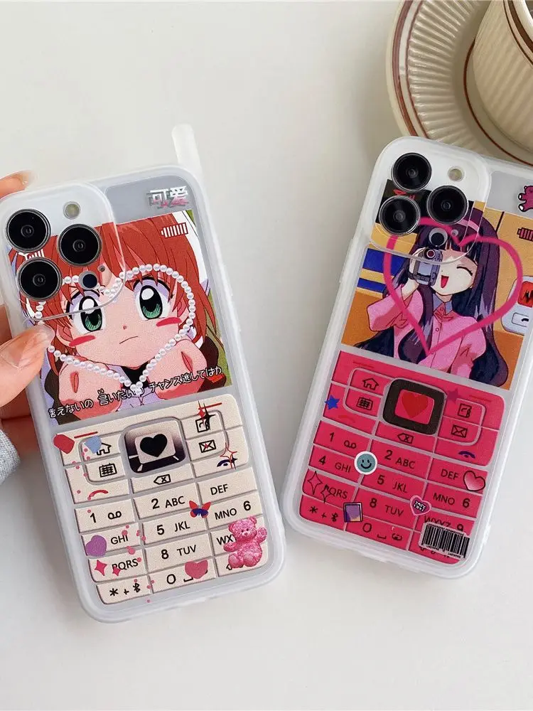 

13 Pro Case Cute Japanese Anime 90s Girls Retros Mobile Phone Silicone Cover For iPhone 11 12 13 Pro MAX XR X XS Max 7 8 Plus