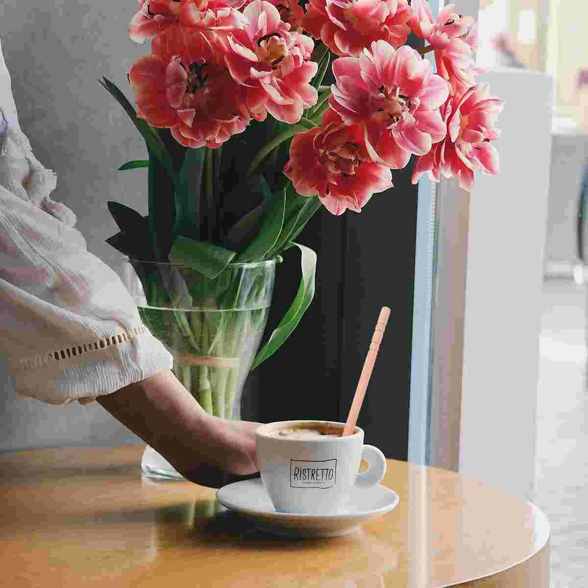 

12Pcs 15cm Wooden Honey Dipper Stick Honey Stirring Stick Spoon Rod for Coffee