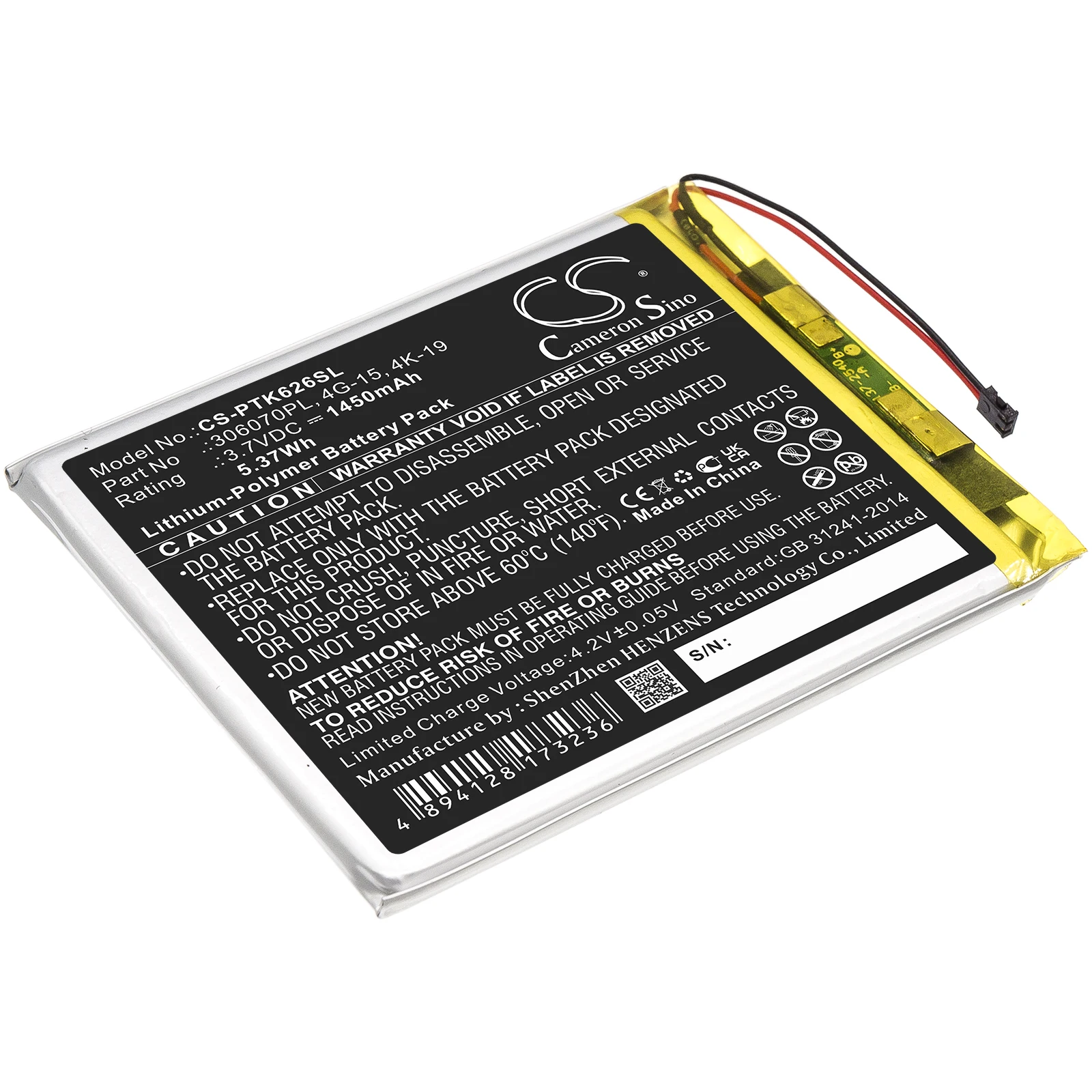 

CS E-book E-reader Battery For Digma E628 R657 Pocketbook 641 626 615 627 632 630 Fashion Touch Lux 3 Fits 306070PL 4G-15 19