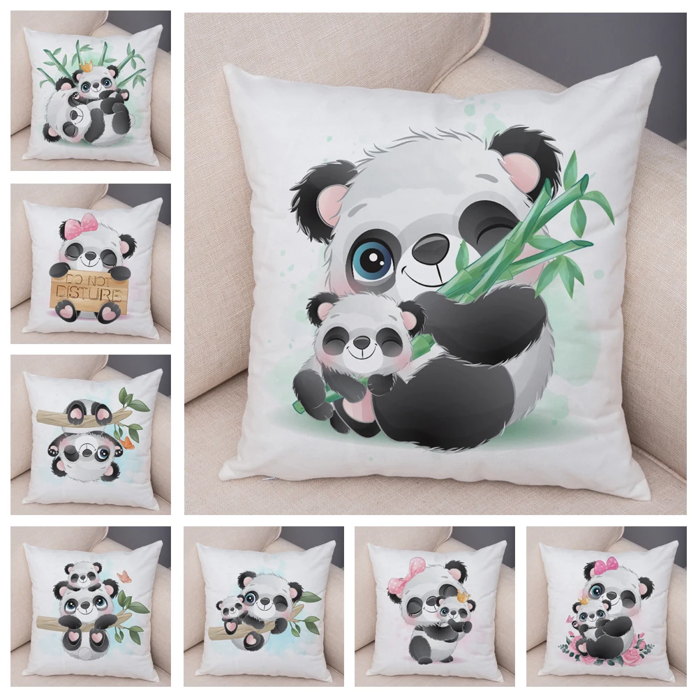 

Мультяшная Китайская панда, мягкая плюшевая наволочка для детской комнаты, дивана, украшение для дома и автомобиля, милая Подушка с животны...