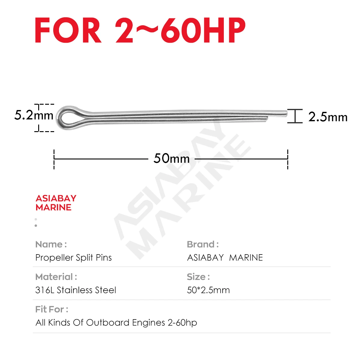 10 шт. пропеллеры из нержавеющей стали 316L 3 х40 мм