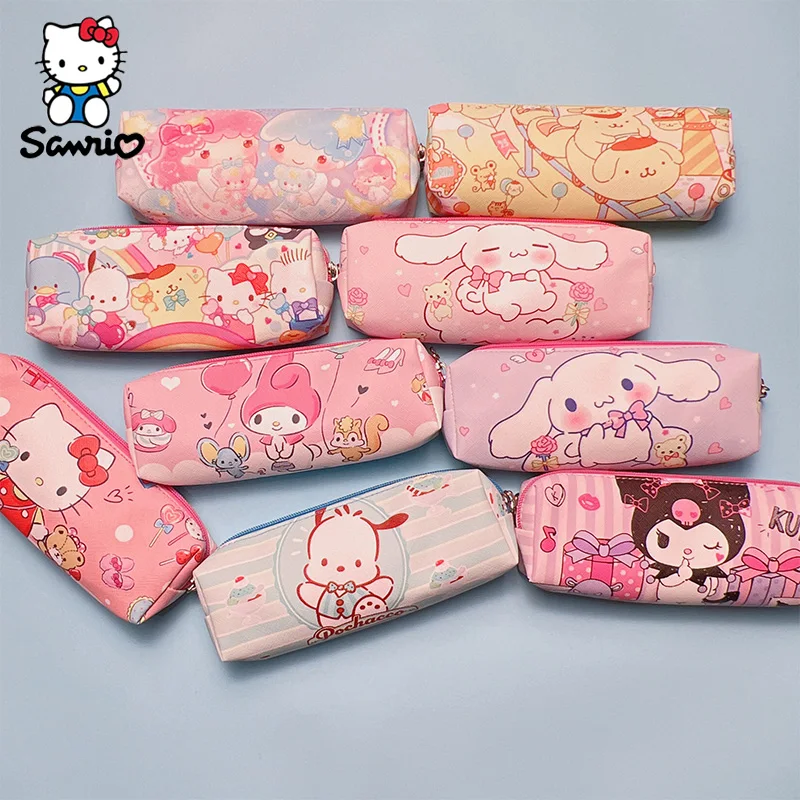 

Kawaii Sanrio Pencil Case Cartoon Kuromi My Melody Hello Kitty Student Large Capacity Pencil Case Cute Storage Bags Kids Gifts