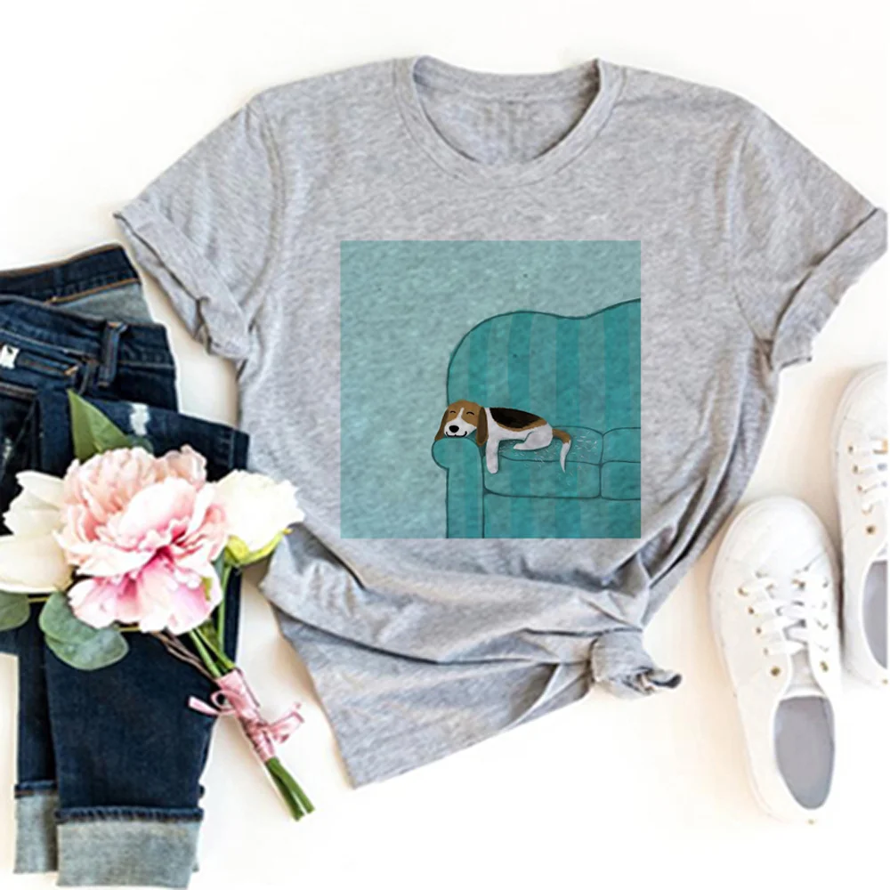 

beagle t-shirts women Y2K harajuku Tee girl streetwear clothes