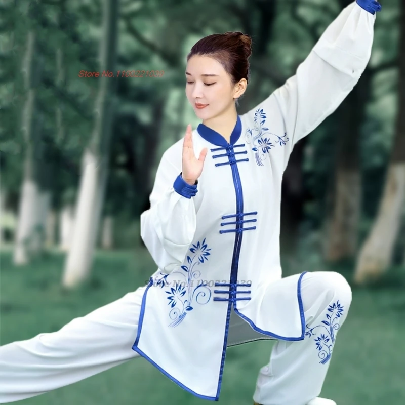 2024 китайский ушу кунг-фу тай-чи набор с цветочной вышивкой тайцзицюань практика