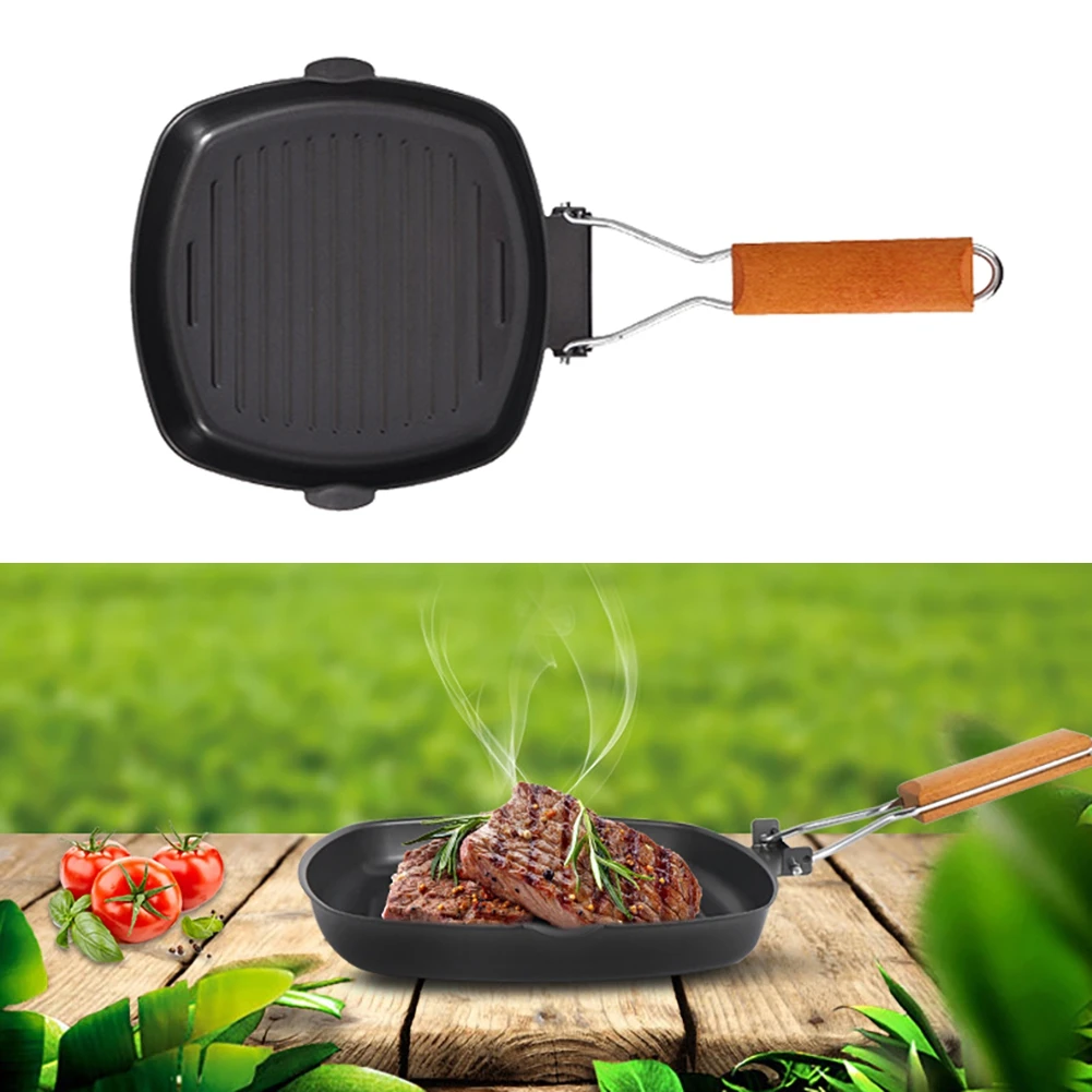

20/24cm Folding Pan Space Save Folding Camping Picnic BBQ HotPot Pans Easily Clean Meat Beef Eggs Cooking Pans Outdoor Cookware