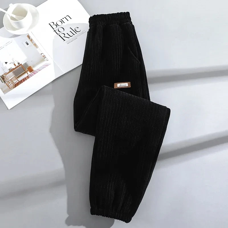 Леггинсы женские с завышенной талией свободные облегающие брюки из синели в