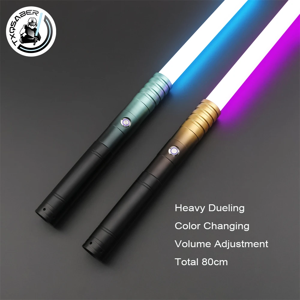 Фото Световой меч TXQSABER RGB с металлической рукоятью для тяжелых дуэлей, лезвие Shoto, 4 звуковых эффекта, изменение цвета, для косплея Йоды, детские игрушки - A07 №4