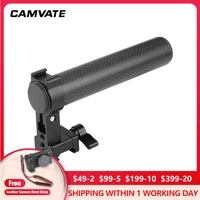 camvate carbon fiber top handle grip with quick release nato safety clamp shoe mount for dslr camera cage rig support system