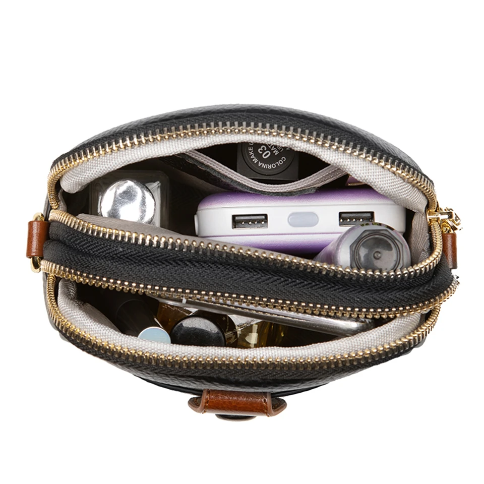 Двухслойная сумка для телефона из натуральной кожи женская высокого качества