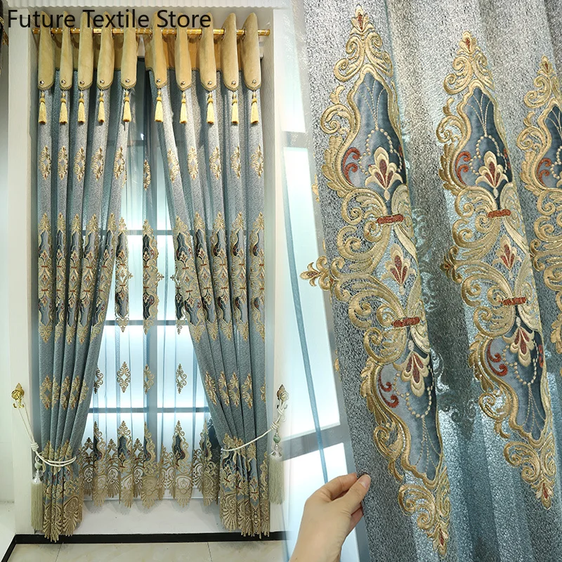 

Роскошные занавески в европейском стиле с вышивкой в виде птичьего гнезда, занавески с перегородками для гостиной, спальни, балкона, готовы...