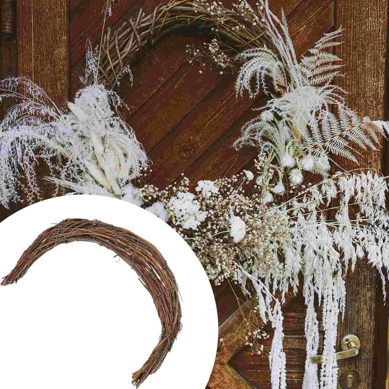 

Wicker Vine Moon-shaped Wreath Rattan Frame Xmas DIY Christmas Making Rings Decorations